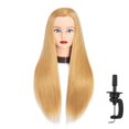thumbnail image 1 of Headfix Cabeza de maniquí de pelo largo de 26 a 28 pulgadas, fibra sintética, peluquería, práctica de peinado, cabeza de entrenamiento, maniquí de cosmetología, cabeza de muñeca con abrazadera (6F1919, 1 of 5
