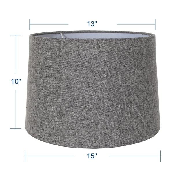 Better Homes & Gardens 15” Grey Textured Hardback Drum Lamp Shade ...