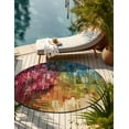 thumbnail image 5 of Unique Loom Outdoor Modern Collection Area Rug - Glide (8' Round Multi/Blue), 5 of 9