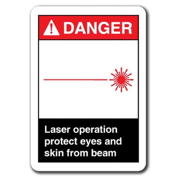Danger Sign - Laser Operation Protect Eyes And Skin From Beam 7"x10" Plastic Safety Sign ansi osha