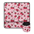 thumbnail image 2 of HELLHERO Strawberry and Daisy Pattern Sewing Machine Pad Sewing Machine Dustproof Foldable Polyester Fabric with Storage Cylinder Non Slip Sewing Accessories, 2 of 5