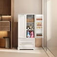 thumbnail image 4 of 47" H Kitchen Pantry Cabinet with 2 Doors, 2 Drawers and 8 Shelves, Solid Wood Storage Cabinet in White, 4 of 8
