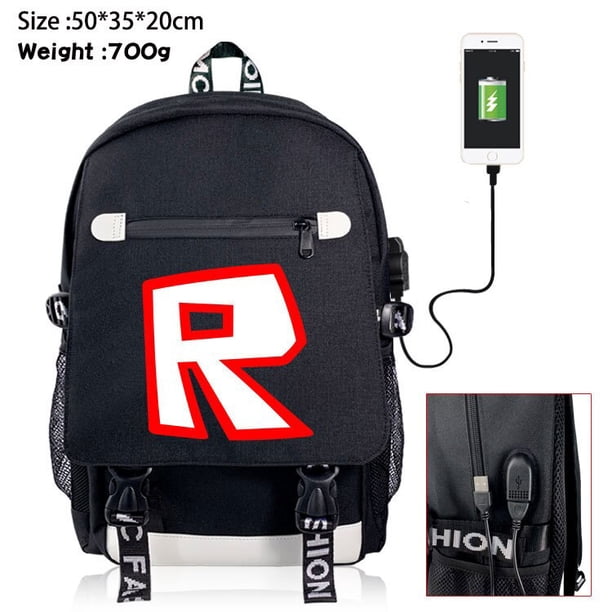 Virtual World ROBLOX mochila para estudiantes con carga USB para hombres y mujeres, bolsa informal para computadora, bolsa de viaje, juguetes para niños, regalos