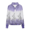 thumbnail image 3 of Sweats à Capuche Mode pour Femmes 2023, Sweatshirts Décontractés Sans Capuche, Manches Longues Imprimées, Demi-Zip, Col à Capuche, 50 % de Réduction, Costumes Halloween/noël, 3 of 4