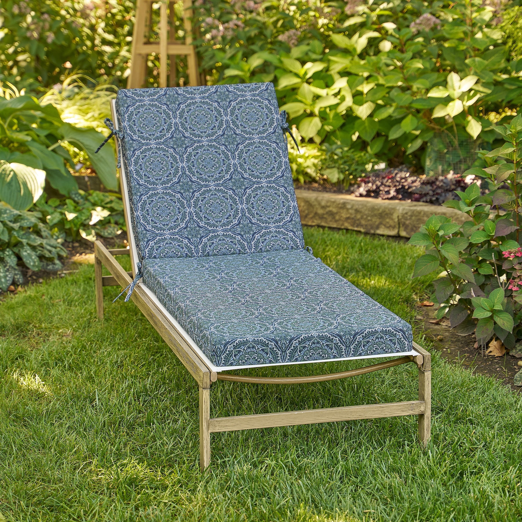 Better Homes & Gardens 72" x 23" Outdoor Chaise Lounge Cushion, 1-Piece, Medallion