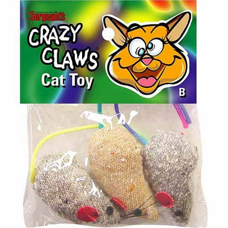 Sergeants Pet Care Products 'Crazy Clawsâ ¢ Mice Catnip Toy Assorted Styles 3 Count