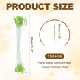thumbnail image 2 of Uxcell 10mm Double Heads Flower Stamen, 150 Pcs Artificial Flower Stamen Pistil Matt for DIY Christmas Decoration, Green, 2 of 6