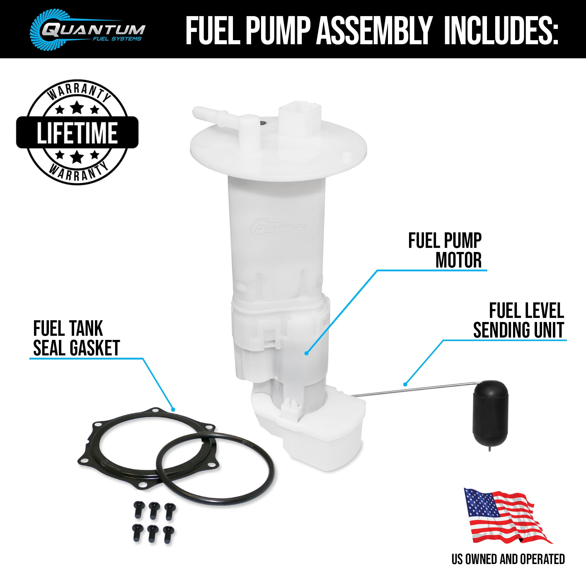 Quantum OEM Replacement Fuel Pump Assembly For Kawasaki Mule 4010 2009-2018, Replaces 49040-0718, 49040-0041, 49040-0719, 49040-0034