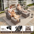 thumbnail image 3 of Bellefurn Outdoor Swivel Rocker Patio Chairs with 5" Thick Cushions,High Back Wicker Outdoor Swivel Chairs with Table,Patio Swivel Glider Chairs for Porch,Balcony,Garden,Deck & Backyard, 3 of 11