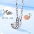 thumbnail image 3 of Silvora mujer plata esterlina inicial collar con chispeante circonita cúbica, letra J colgante collar para niñas adolescentes encanto joyería de cumpleaños, 3 of 8