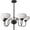 Black 5-Lights, variant on KCO Mid Century Modern Chandelier 3-Light Milk Glass Globe Chandelier Black Hanging Light for Living Room Bedroom
