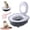 Gray, variant on Cat Toilet Trainer Kit, Upgraded Cat Potty Toilet Training Kitm,Portable Litter Box Flushable Design Easy Clean Thickened PP Material for Kittens and Cats