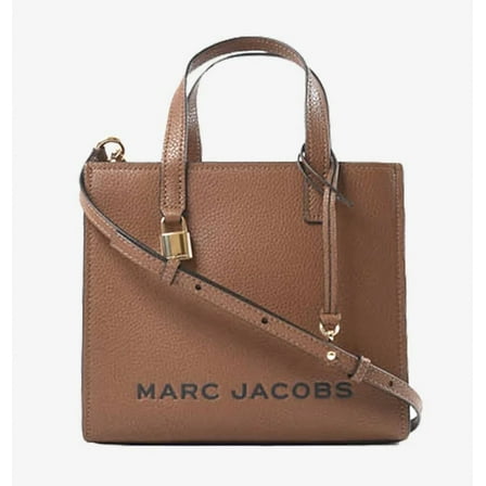 Marc Jacobs Mini Grind Leather Crossbody Tote Bag Satchel Purse Cognac