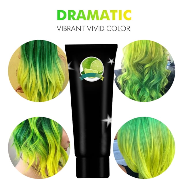 Crema de tinte para el cabello que cambia termocrómico, tinte de color para el cabello, desechable, fácil de utilizar, color para el cabello para - amarillo Verde amarillo Yinane Tinte para el cabello