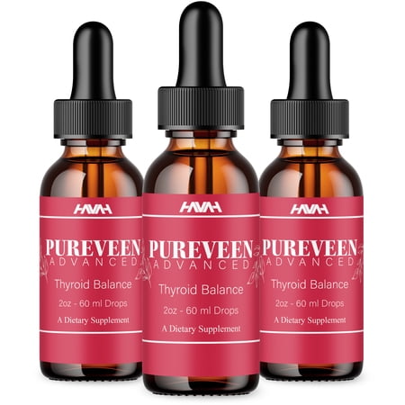 (3 Pack) Pureveen Drops, Pureveen Premium Thyroid Balance Supplement (6oz)