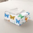 thumbnail image 4 of Butterfly Blanket French Style Romantic Themed Throw Blanket Colorful Butterflies Fleece Blanket Rustic Farmhouse Fuzzy Blanket Glitter Butterfly Sherpa Blanket 50"x60", 4 of 6