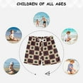 thumbnail image 6 of FORMRS Boys Swim Trunks Quick Dry Mesh Liner Boardshorts Sizes XS-XL, Checkered Stars Pattern, 6 of 7