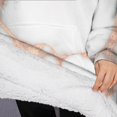 thumbnail image 3 of Oversized Wearable Blanket Hoodie,White Rose Gold Marble Sherpa Blanket Hoodie with Super Pockets,Super Warm Fuzzy Pullover for Women & Men, 3 of 6