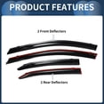 thumbnail image 6 of Unique Bargains Window Deflectors Side Window Vent Visors for Toyota Camry 2018 Black Rain Guards Sun Visors Wind Vent Visors Window Vent Shades, 6 of 7