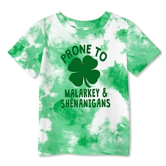 Toddler Boy T Shirts St Patricks Day Unisex Kids Short Sleeve Crew Neck Boys Graphic T-Shirts Green 3-4 Years