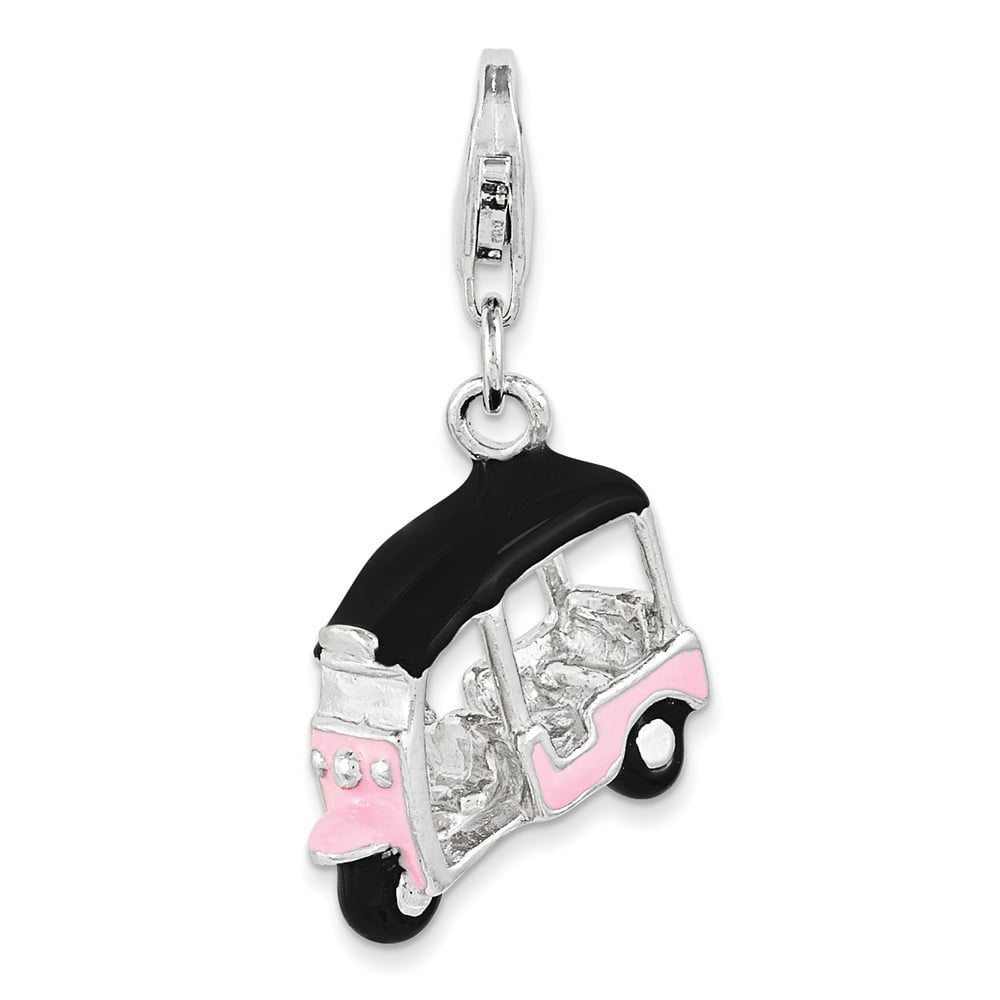Amore La Vita Sterling Silver 3-D Enameled Pink High Top Sneaker Lobster Clasp Charm