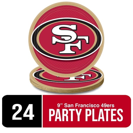 Amscan San Francisco 49ers NFL Paper Party Plates – 9 | 24 Count