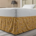 thumbnail image 1 of Ocean Bed Skirt, Pattern of Fish Shells Starfish Sea-Horse Water Creatures Sea Life Illustration, Elastic Bedskirt Dust Ruffle Wrap Around for Bedding Decor, 4 Sizes, Mustard Brown, by Ambesonne, 1 of 2