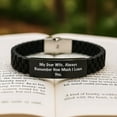 thumbnail image 2 of Unique Gifts from Husband to Wife, Inspirational Glide lock Clasp Bracelet, Funny Quote 'My Dear Wife, Always Remember How Much I Love You', Christmas Unique Gifts for Wife, 2 of 4