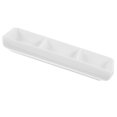 thumbnail image 4 of Shisuyan 6 Inch Pure White Ceramic 3-Compartment Appetizer Serving Tray Rectangular Divided Sauce Dishes for Spice Dish Soy Sauce, 4 of 9