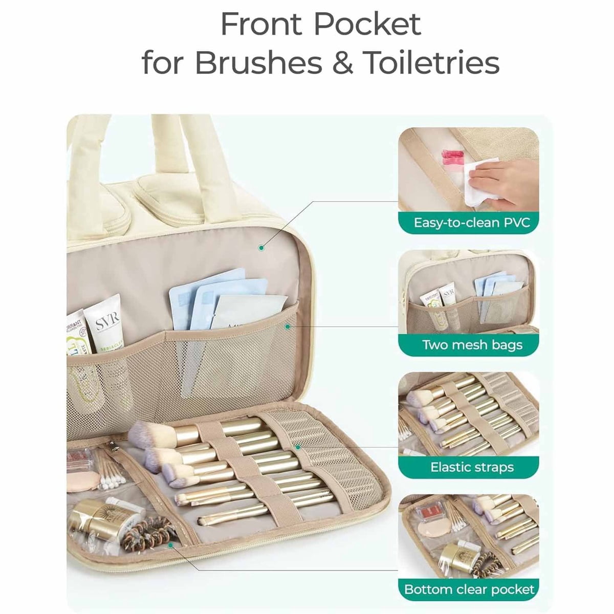 Luxury Travel Toiletry Bag, Puffy Large Toiletry Bag for Women, Lightweight Cosmetic Makeup Bag Organizer with Handle for Traveling, Accessories, Essentials, Toiletries