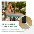 thumbnail image 4 of Round Outdoor Tablecloth with Umbrella Hole and Zipper, Burnt Orange Teal Ombre Tablecloth with Elastic Waterproof, Modern Gradient Abstract Art Patio Table Covers for 31" - 35" Picnic Pool Tables, 4 of 9