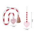 thumbnail image 7 of Cheers US Valentines Day Wood Beads Garland, Valentine Bead Garland Valentines Tiered Tray Decor Valentines Day Decor Rustic Red Pink White Wood Bead with Jute Rope Plaid Love Tag, 7 of 7
