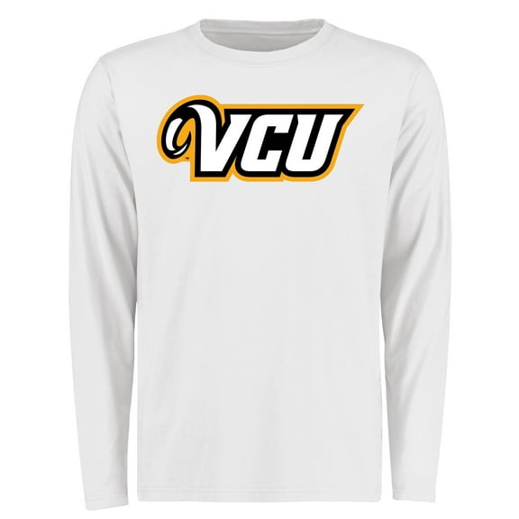Men's White VCU Rams Primary Logo Long Sleeve T-Shirt