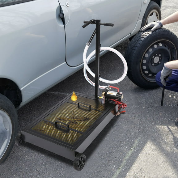 4500r/min Low Profile Oil Drain Pan 20 Gal Oil Drain Pan with 155W Electric Pump for Cars, SUVs, RVs