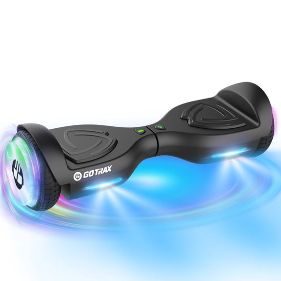 Gotrax ELF 6.5" Hoverboard with LED Wheels and Headlight, Self Balancing Scooter for Kids and Adults, 200W Motor, 6.2 MPH Top Speed, 3.1 Miles Range, UL2272 Certified, Black