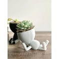 thumbnail image 2 of Little People Planter  Laying on Tummy Planter Gift Idea, People Laying on Tummy Planter, Bar Decor, Table Decor, Plant Gift Idea, Cute Succulent Planter Twinkling Black, 2 of 7