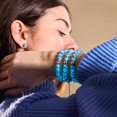 thumbnail image 2 of Blue Seaspray | Silver | Firefly Glass Macrame Bracelet, 2 of 8