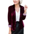 thumbnail image 1 of LUXUR Blazer Femme Couleur Unie Cardigan Décontracté pour Bureau Veste Rouge Vin S, 1 of 3