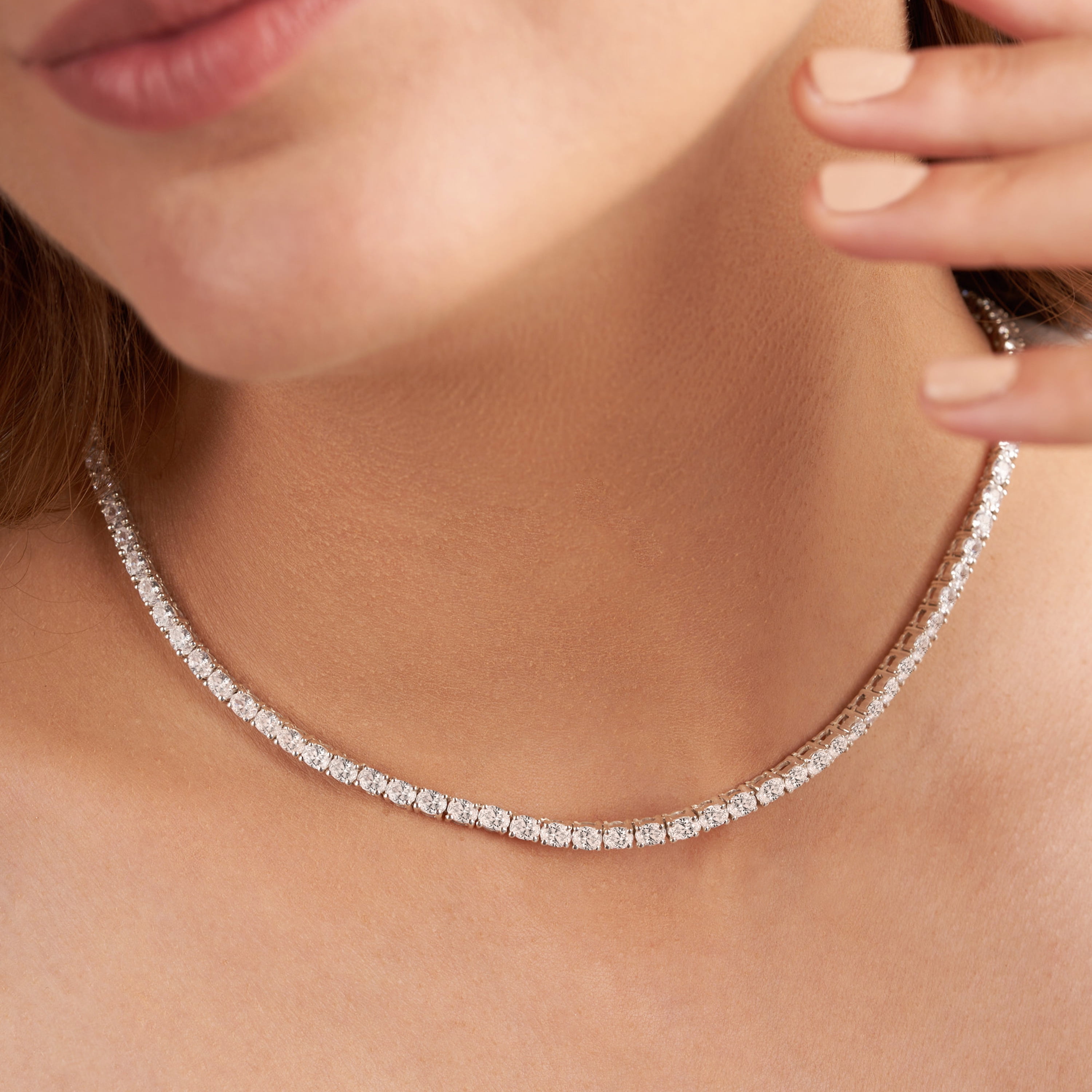 14K Gold Classic Cz Tennis Necklace – Ashleydreamjewelry