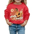 thumbnail image 1 of Chandail en Molleton à Manches Longues Col Rond Imprimé Décontracté pour Filles Enfants Doux Confortable Sans Capuche pour Usage Quotidien Activités Extérieures, 1 of 4