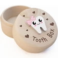 thumbnail image 4 of Geetinfly Tooth Box For Kids Cute Cartoon Round Wooden Storage Box Dropped First Milk Tooth Keepsake Storage Case For Boys Girls Gifts, 4 of 6