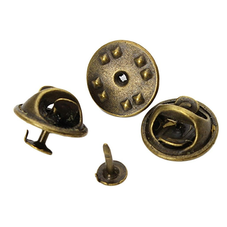 100PCS Pin Backs Metal Locking Pin Backs Brass Clutch for Brooch Tie Hat  Badge Insignia Pin Backs Replacement (Gold)