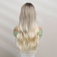 thumbnail image 5 of RightOn Blonde Wig for Women Long Curly Wavy Ombre Blonde Wig with Bangs Gray Blonde Hair Wigs Synthetic Heat Resistant 26 Inches Wig with Wig Cap (Ombre Blonde), 5 of 5