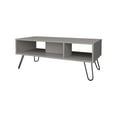 thumbnail image 2 of Minimalist Coffee Desk With Shelves, Smoke, Hairpin Leg Construction Storage Table, Legs For Extra Space, 2 of 4