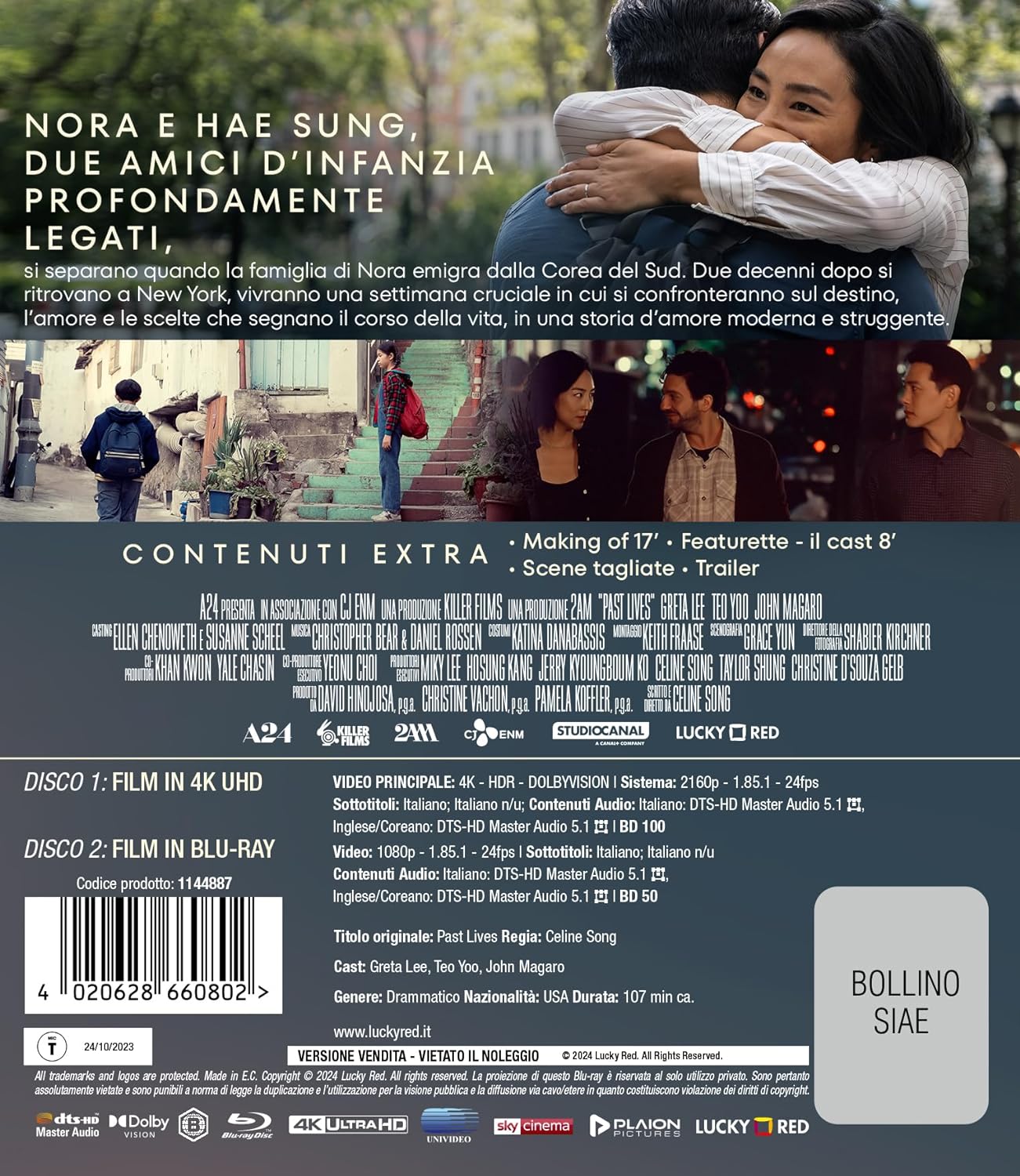 Past Lives (4K UHD + Blu-ray) (4K Ultra HD) Greta Lee Teo Yoo John Magaro Celine Song