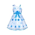 thumbnail image 3 of Girls Dress One-shoulder Blue Maple Leaf Pageant Wedding 6 Years, 3 of 7