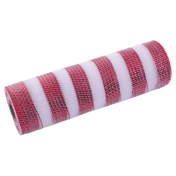 Ongmies Deco Mesh, 26Cm X 10 Yards Red & White Christmas Flower Wreath Mesh – Diy Xmas Tree Tulle Roll for New Year & Navidad Decoration, Christmas Decoration Ribbons