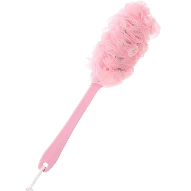 Cepillo de ducha con esponja de baño de mango largo, esponja de malla de nailon suave, cepillo de baño corporal para mujeres y hombres, cepillo de ducha para baño