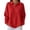 Red #025, variant on Women's Waffle Knit Long Sleeve Button Down Collared Polo Shirt Casual Loose Fit Tops for Spring Saffron S