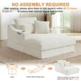 thumbnail image 6 of Aukfa 68" Oversized Chaise Lounge Boneless Couch with 2 Cup Holder&Side Pocket, 3Pillows, Corduroy, White, 6 of 9